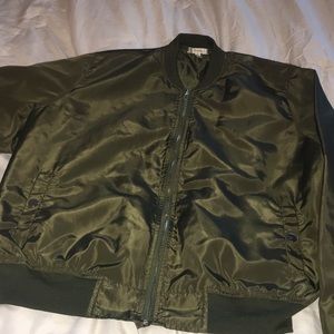 Olive green bomber jacket